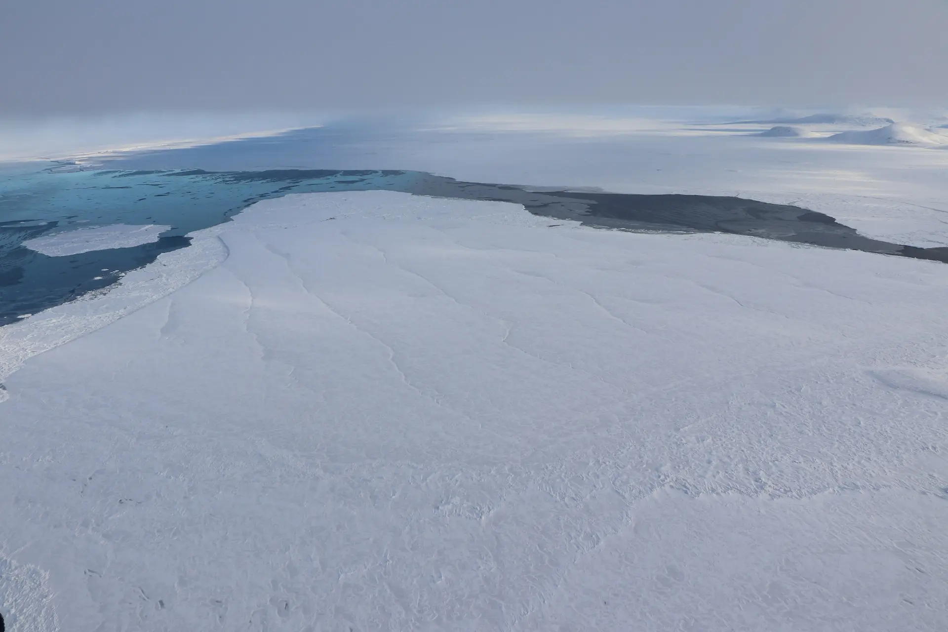 Ice island landed on by helicopter from the CCGS Amundsen