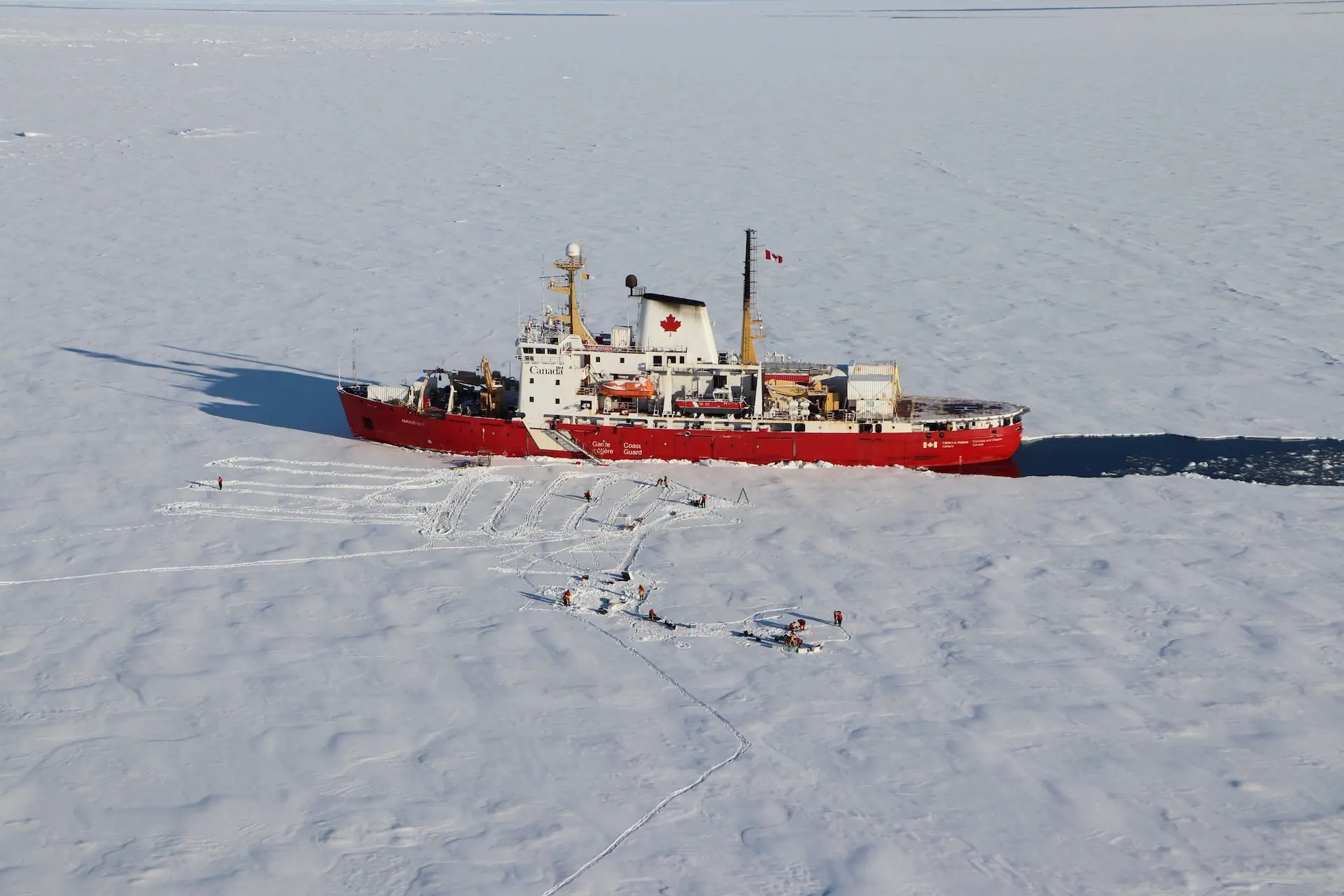CCGS Amundsen conducting sea ice research operations